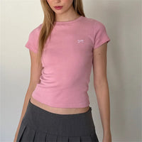 Ribbon Bow Plain Baby Tee — vista frontale
