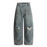 Y2K Ripped Distressed Baggy Denim Curved Barrel Jeans