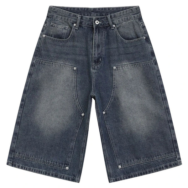 Rivet Carpenter Denim Shorts Jorts — vista frontale