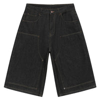 Rivet Carpenter Denim Shorts Jorts — vista posteriore
