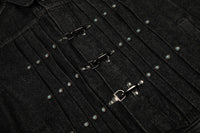 Rivet Clasp Raw Denim Jacket — vista laterale