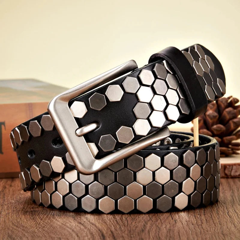Rivet Studded Hexagonal Belt — dettaglio della stampa