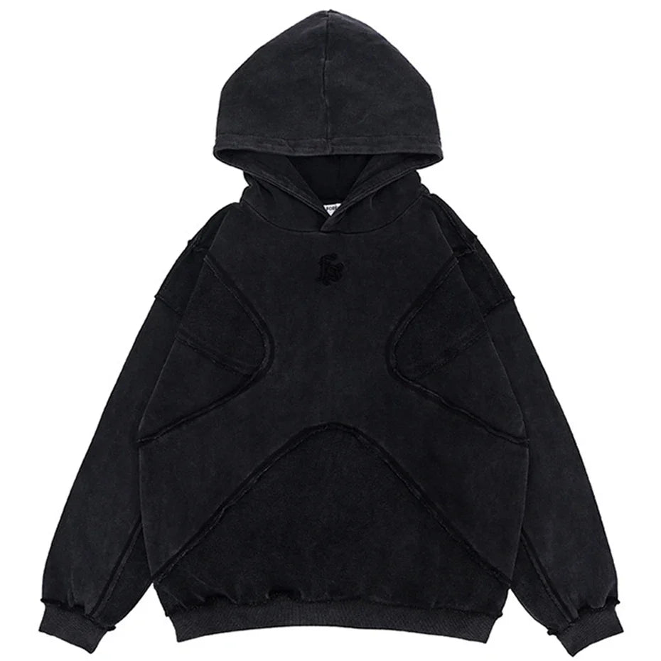 Rough Cut Segmented Hoodie — vista frontale