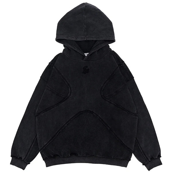 Rough Cut Segmented Hoodie — vista frontale