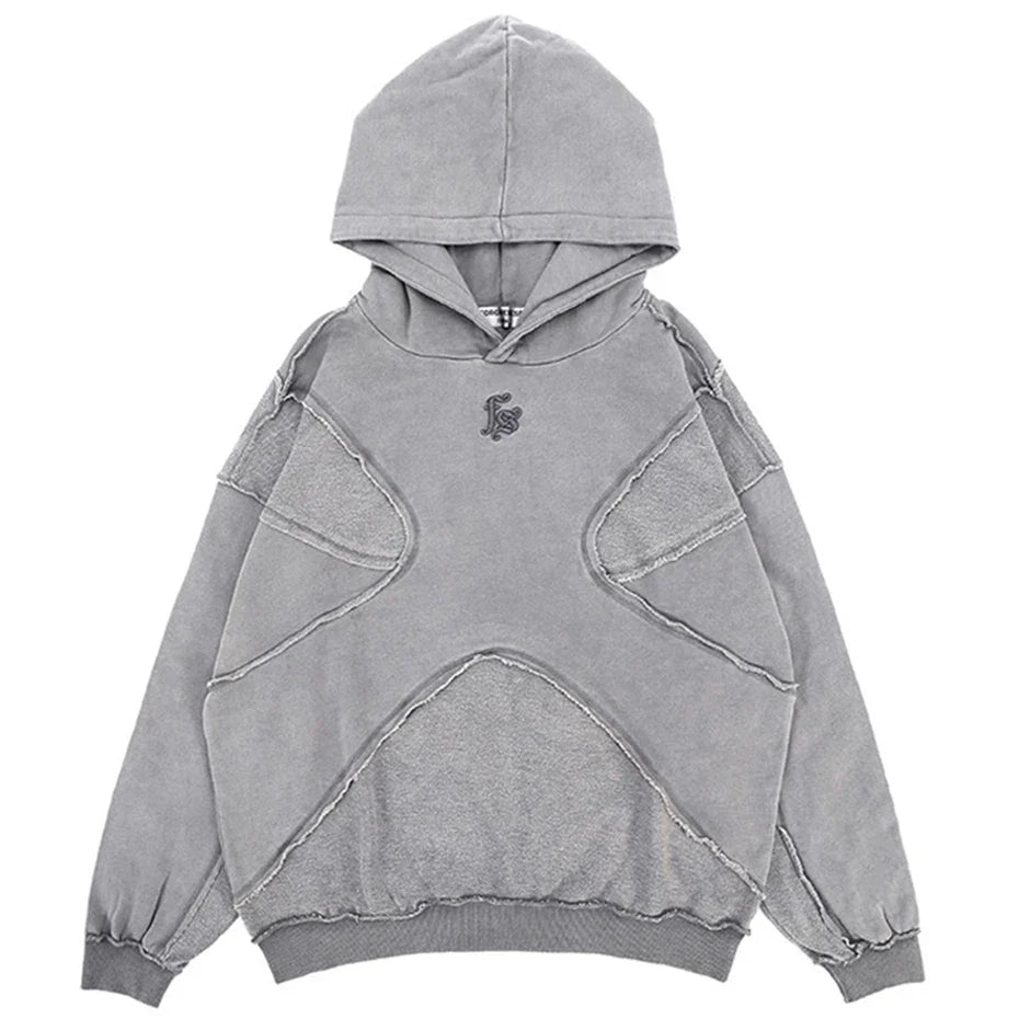 Rough Cut Segmented Hoodie — vista posteriore