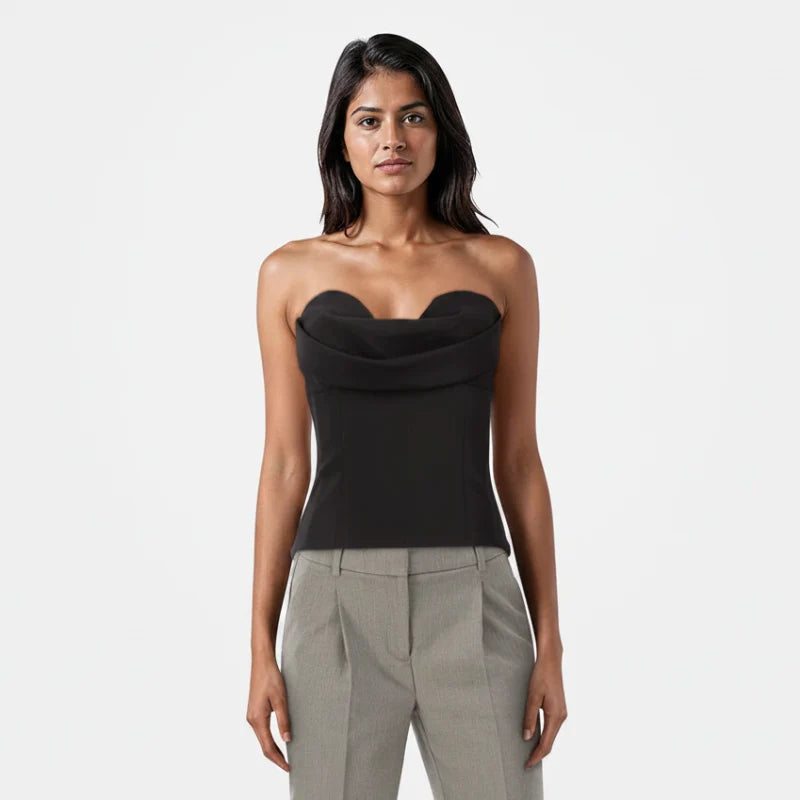 Ruched Backless Bandeau Tube Top — dettaglio