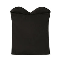 Ruched Backless Bandeau Tube Top — vista frontale