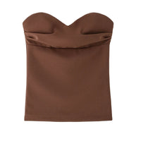 Ruched Backless Bandeau Tube Top — vista posteriore