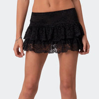 Ruffled Mesh Mini Skirt — dettaglio