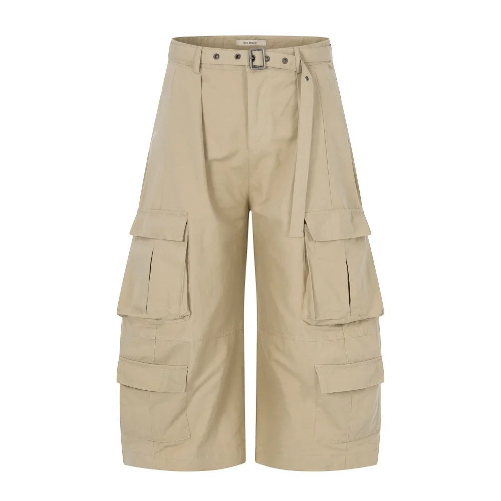 Safari Style Barrel Baggy Cargo Shorts Jorts — vista posteriore