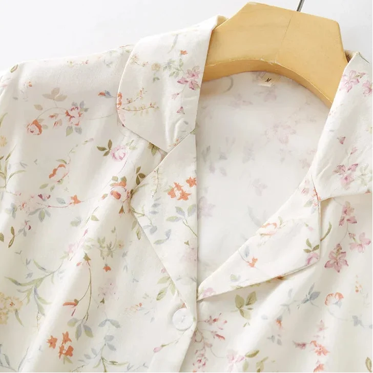 Satin Willow Print Two Piece Pyjamas — dettaglio