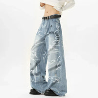Scribble Graffiti Graphic Jeans — dettaglio della stampa