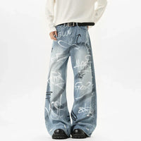 Scribble Graffiti Graphic Jeans — vista frontale
