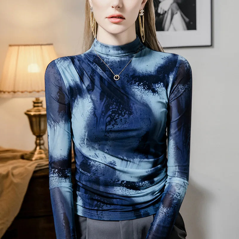 Sea Front Mesh Turtleneck — dettaglio della stampa