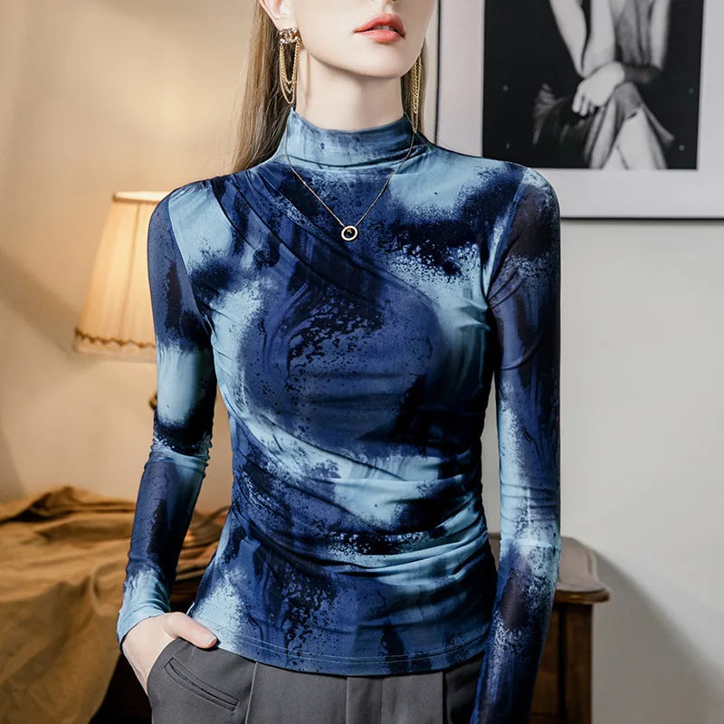 Sea Front Mesh Turtleneck — vista frontale