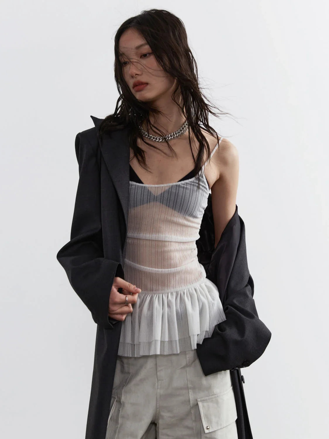 See Through Mesh Tank Top — dettaglio