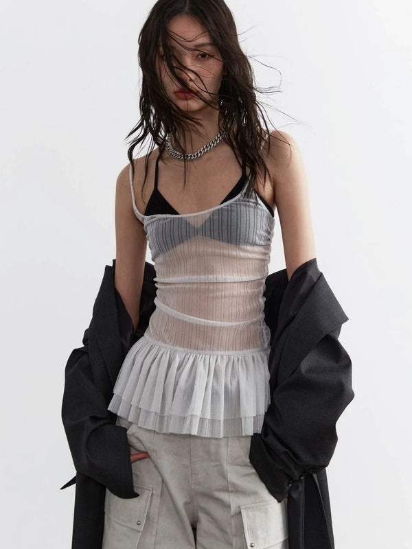 See Through Mesh Tank Top — vista frontale