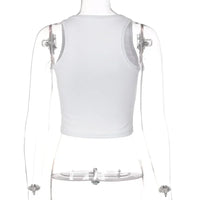 Send Nudes Rhinestone Graphic Crop Tank Top — vista laterale