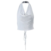 Sequin Sparkle Low Cut Crop Halter Top — in alternativa