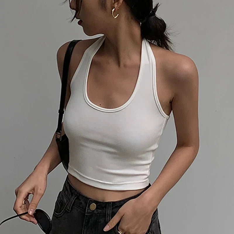 Sexy Backless Cropped Halter Top — in alternativa