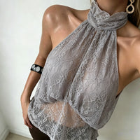Sheer Lace Layered Halter Top — in alternativa