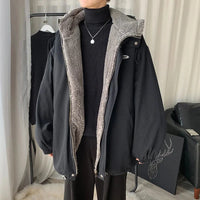 Sherpa Fleece Lined Hooded Jacket Coat — dettaglio