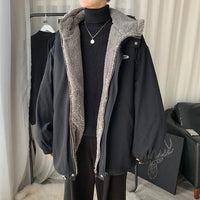 Sherpa Fleece Lined Hooded Jacket Coat — dettaglio della stampa