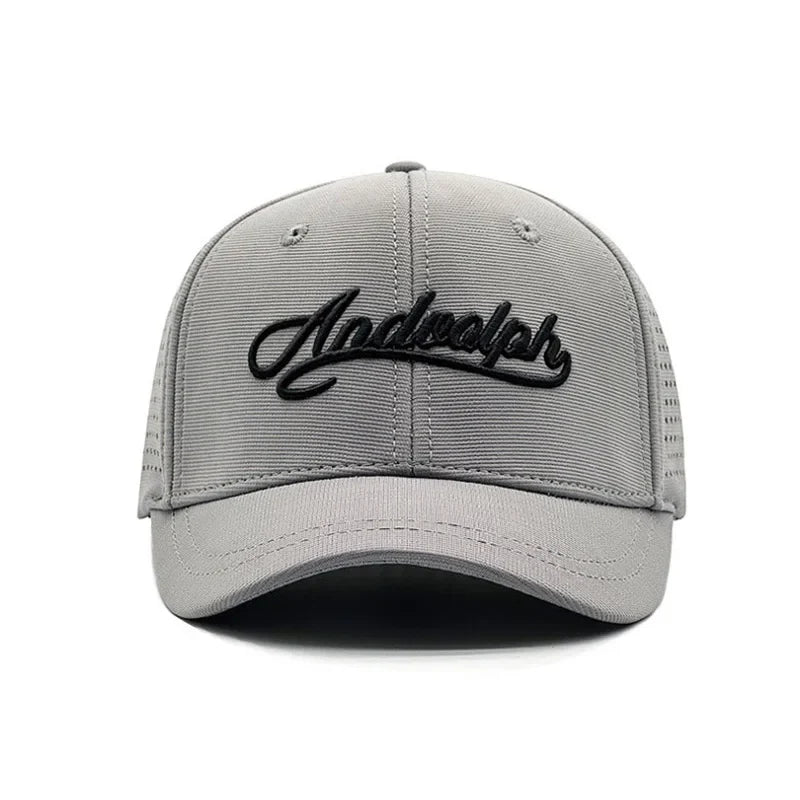 Short Brim Breathable Baseball Cap — dettaglio della stampa