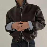Short Essentials Zip Up Faux Leather Jacket — dettaglio