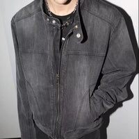 Short Motorcycle Denim Jacket — dettaglio