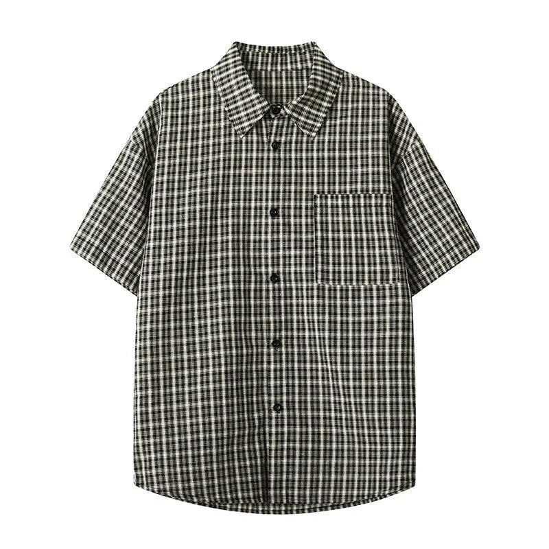 Short Sleeve Plaid Button Down Shirt — vista completa