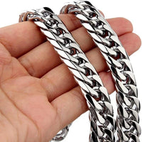 Silver Cuban Chain Necklace — vista frontale