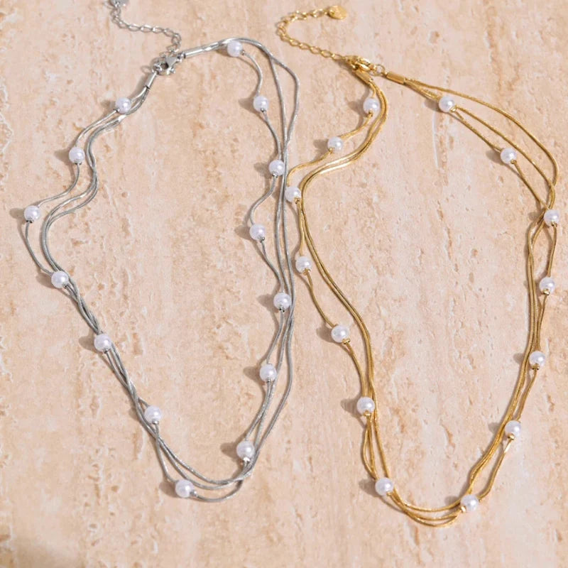 Simulated Pearl Layered Stacking Necklace — dettaglio della stampa