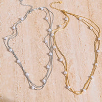 Simulated Pearl Layered Stacking Necklace — dettaglio della stampa