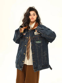 Single Breasted Baggy Denim Jacket — dettaglio della stampa