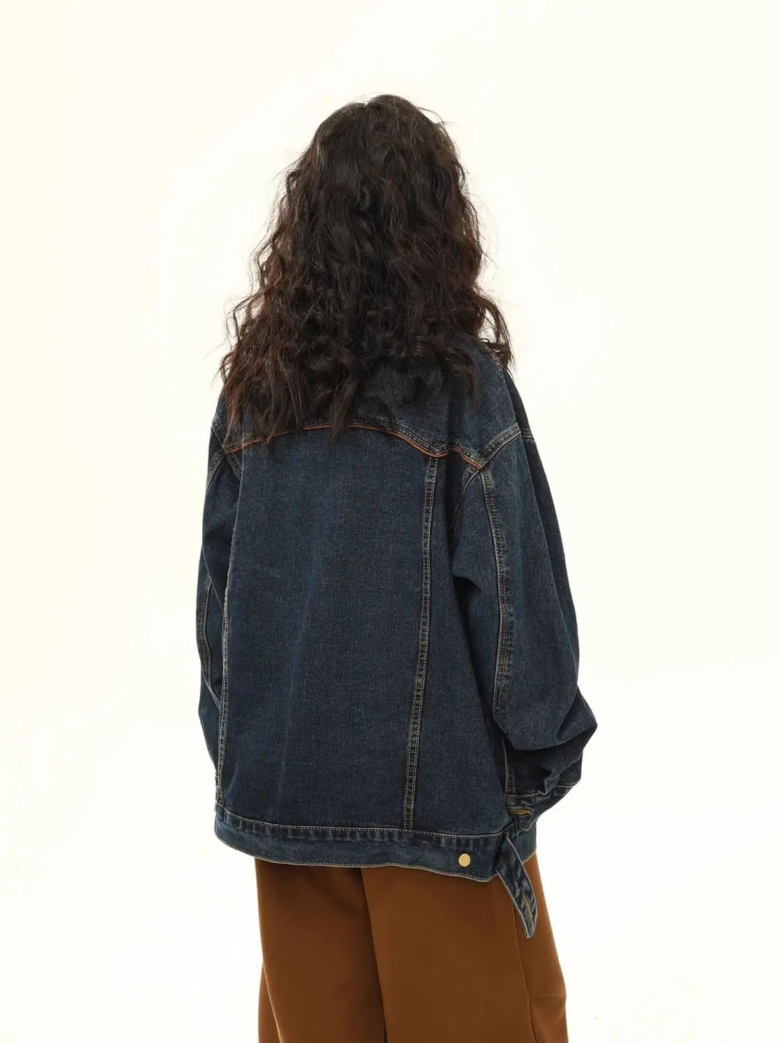 Single Breasted Baggy Denim Jacket — vista laterale