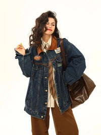 Single Breasted Baggy Denim Jacket — vista posteriore
