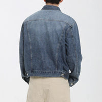 Single Breasted Button Up Denim Jacket — vista laterale