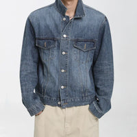 Single Breasted Button Up Denim Jacket — vista posteriore