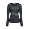 Y2K Situation Graphic Print Long Sleeve Top