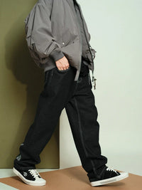 Skeleton Embroidered Black Baggy Jeans — dettaglio della stampa