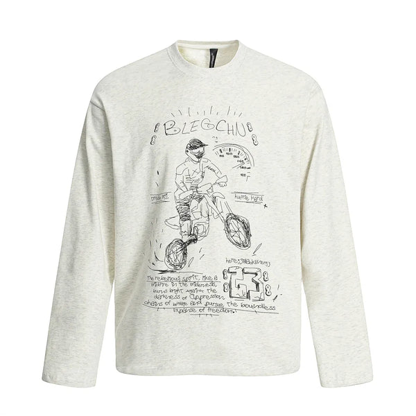 Sketchbook Bike Graphic Long Sleeve Top — vista frontale