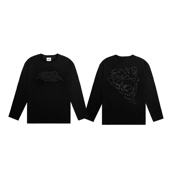 Skull Crutch Graphic Long Sleeve Top — vista frontale