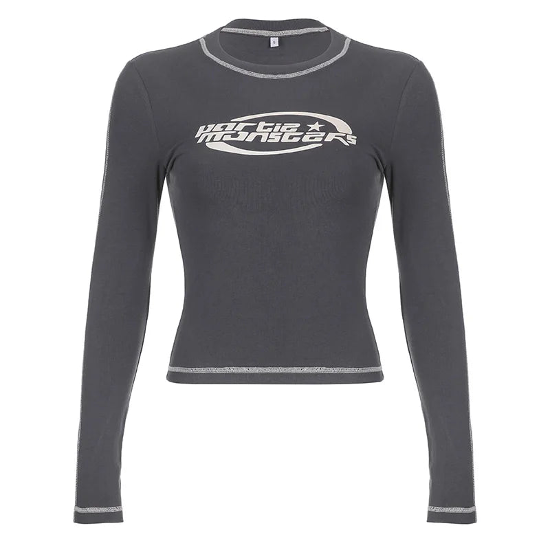 Slim Graphic Long Sleeve Top — vista frontale