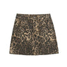 Y2K Slim Leopard Print Denim Mini Skirt