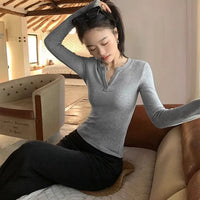 Slim Low Cut Long Sleeve Top — dettaglio