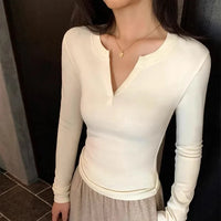 Slim Low Cut Long Sleeve Top — vista posteriore