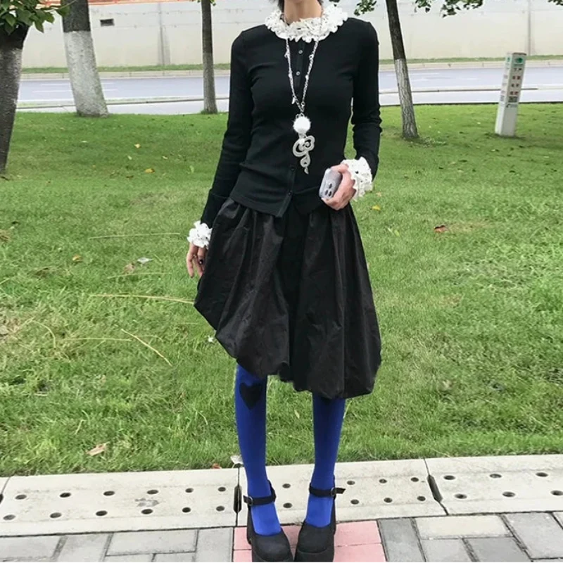 Slim Patchwork Fairycore Cardigan Knit Sweater — dettaglio della stampa