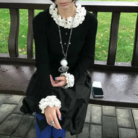 Slim Patchwork Fairycore Cardigan Knit Sweater — vista posteriore