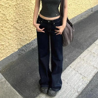 Slimming Versatile Low Waist Wide Leg Jeans — vista frontale